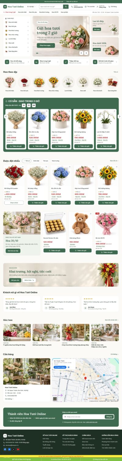 Theme wordpress bán hoa tươi 06