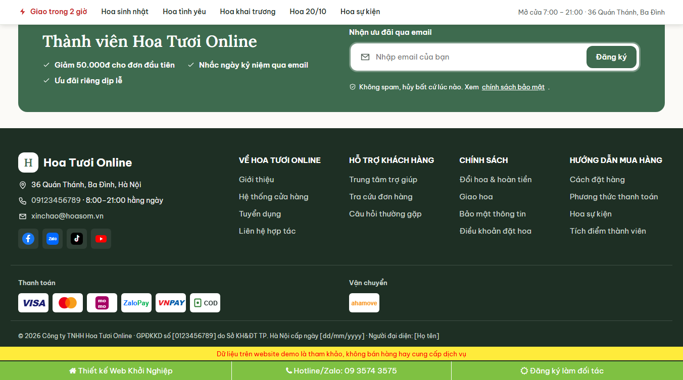 Theme WordPress bán hoa tươi 06 - Tính năng cửa hàng trực tuyến chuyên nghiệp