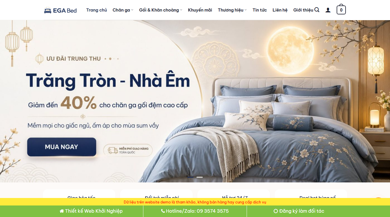 Theme WordPress bán nệm 02 - Giao diện cửa hàng nệm online