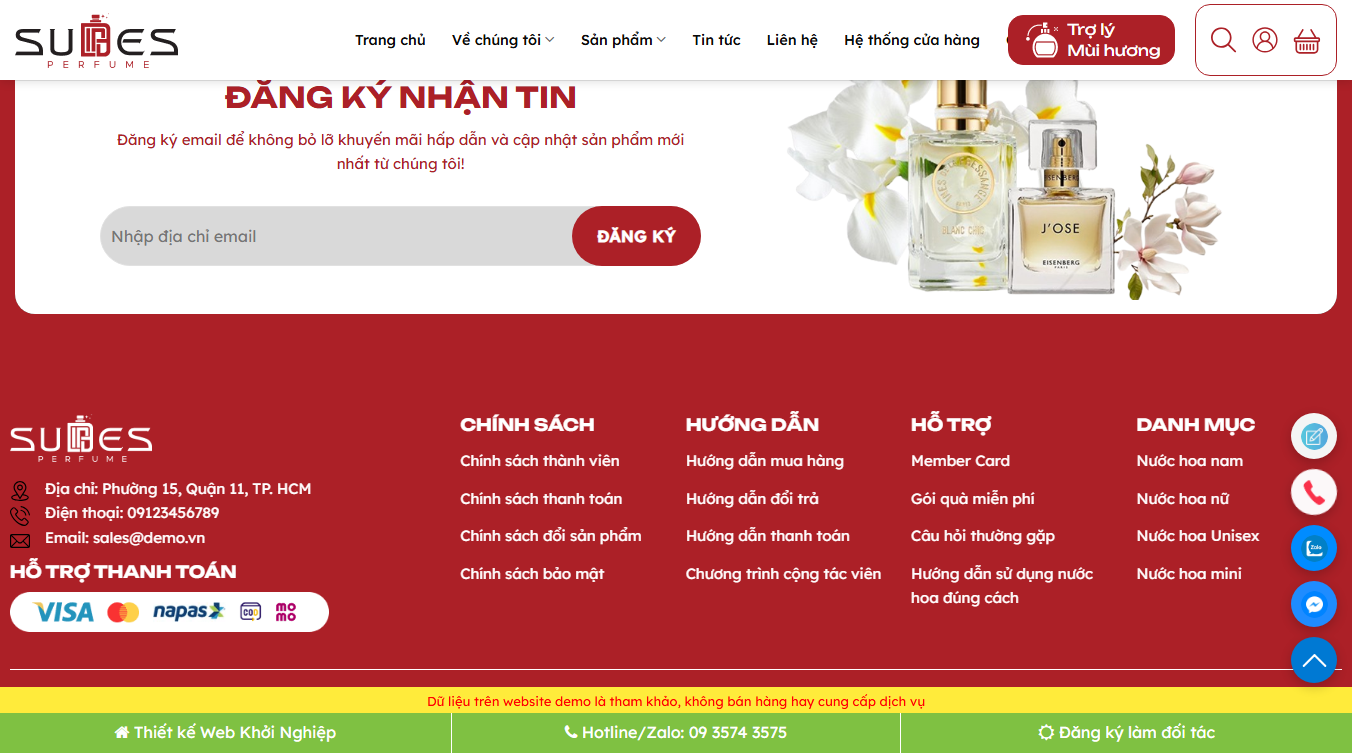 Theme WordPress bán nước hoa 02 - Chi tiết tính năng