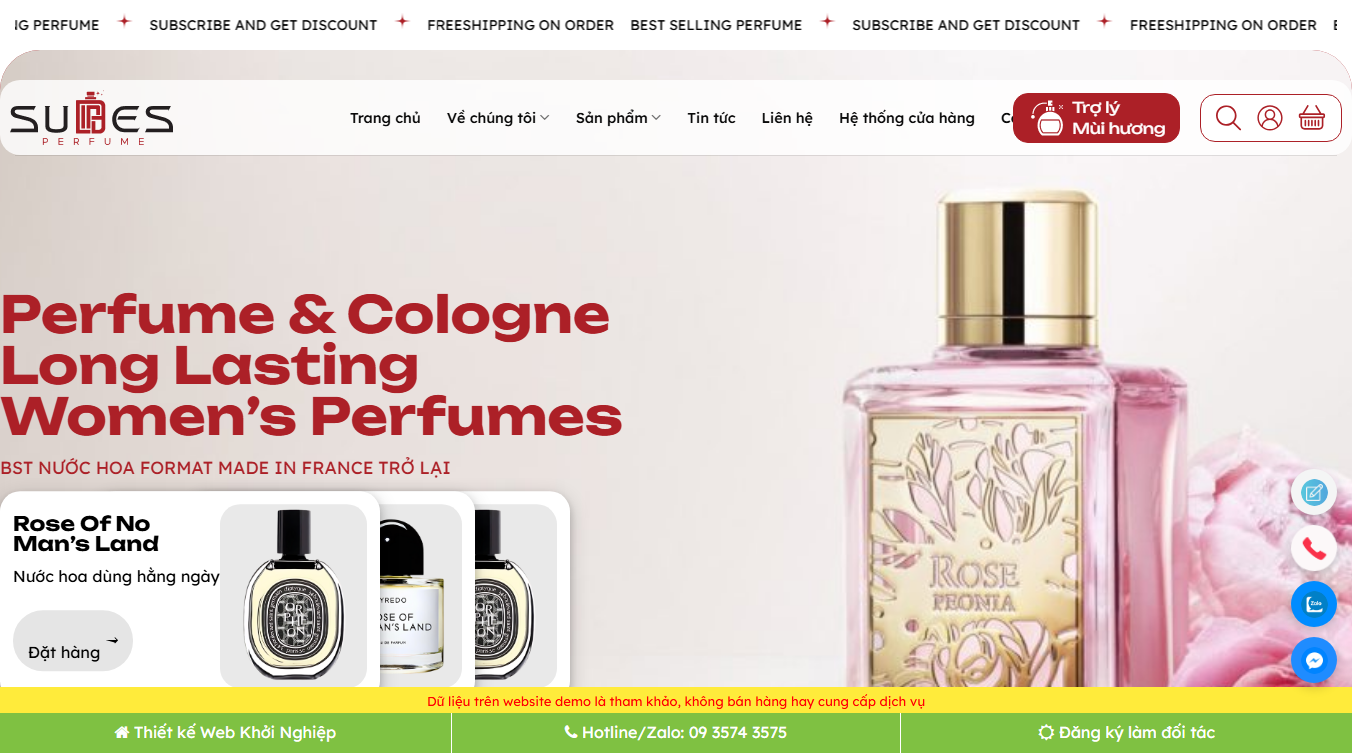 Theme WordPress bán nước hoa 02 - Giao diện đẹp mắt