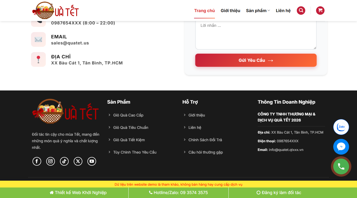Theme wordpress bán quà tết 02 - quản lý dễ dàng