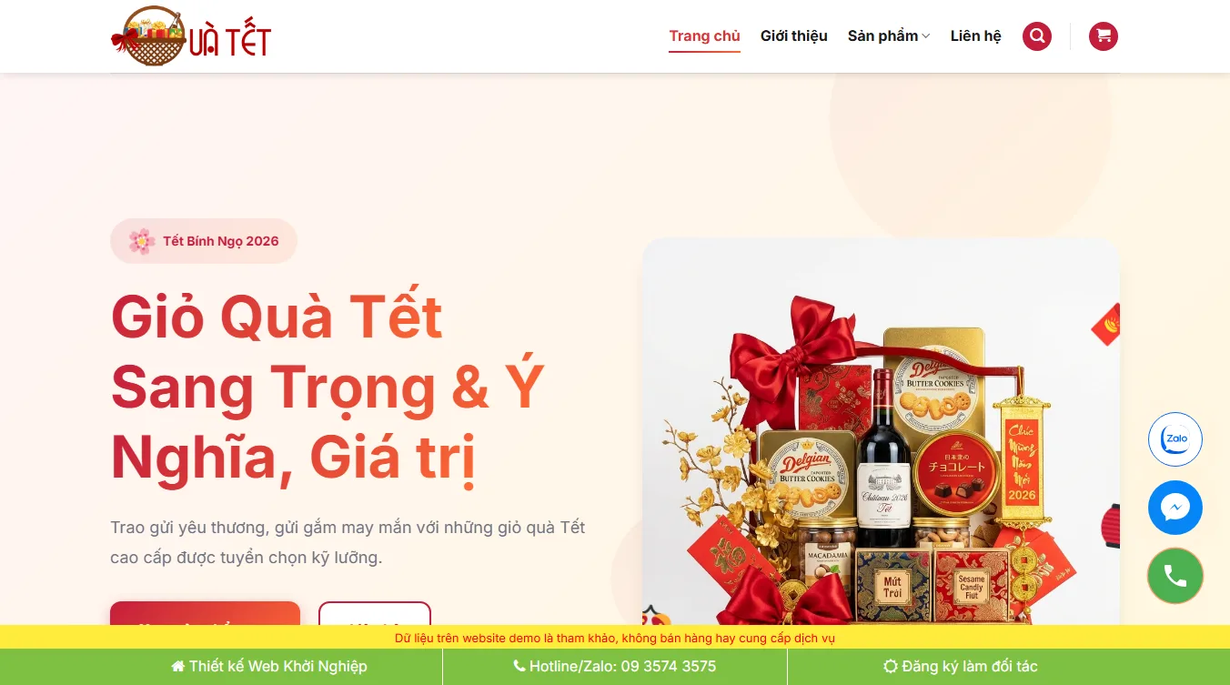 Theme wordpress bán quà tết 02 - giao diện hiện đại