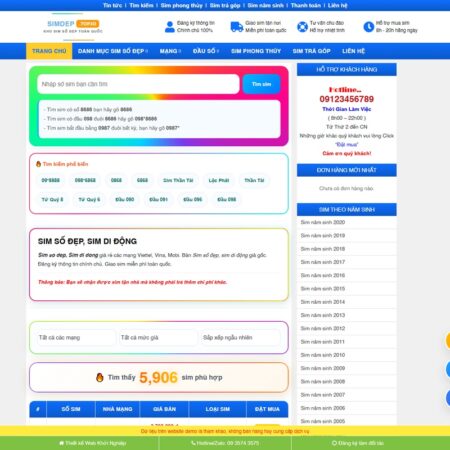 Theme wordpress bán sim số đẹp mẫu mới