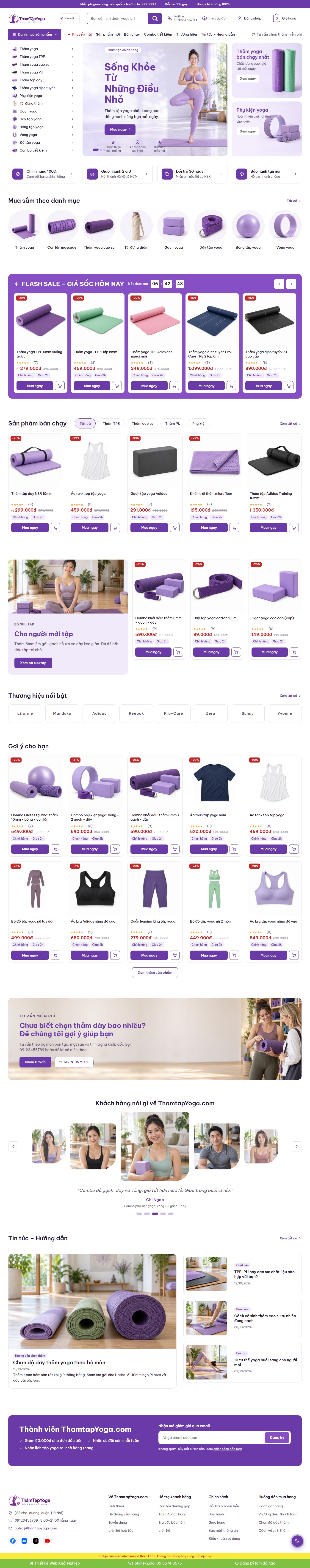 Theme wordpress bán thảm tập Yoga