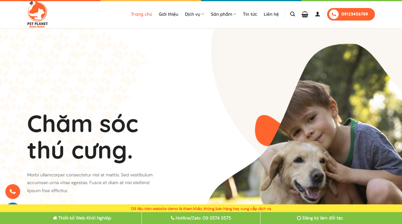 Theme WordPress bán thú cưng 03 - Giao diện chuyên nghiệp