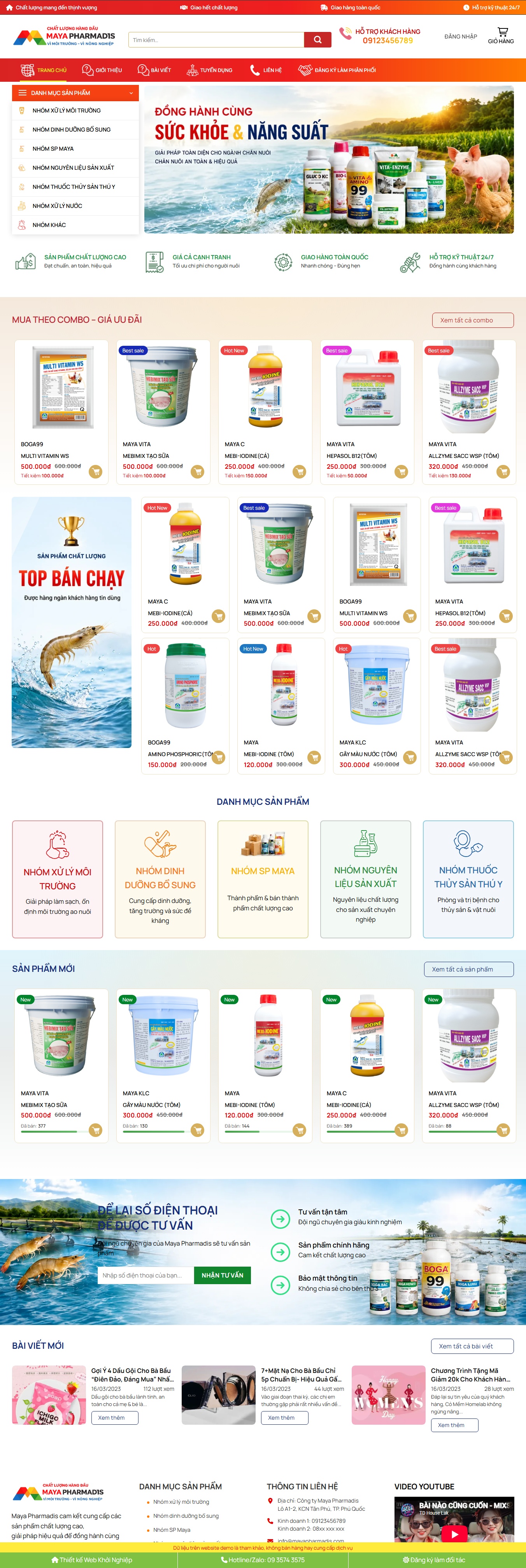 Theme wordpress bán thuốc thủy sản
