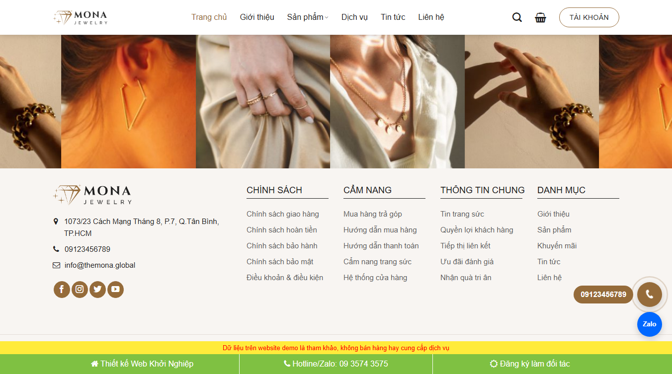 Theme WordPress bán trang sức 04 - Tính năng quản lý sản phẩm trang sức