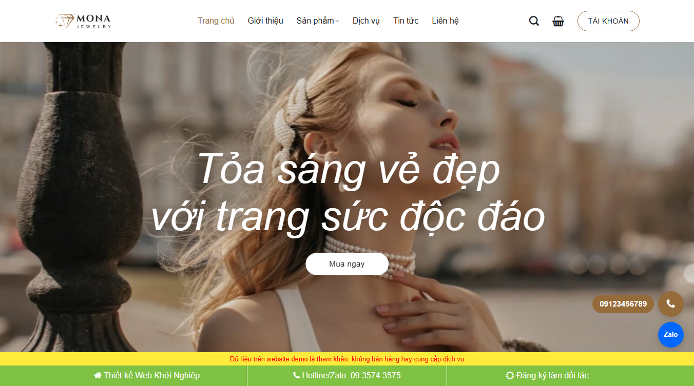 Theme WordPress bán trang sức 04 - Giao diện cửa hàng trang sức chuyên nghiệp