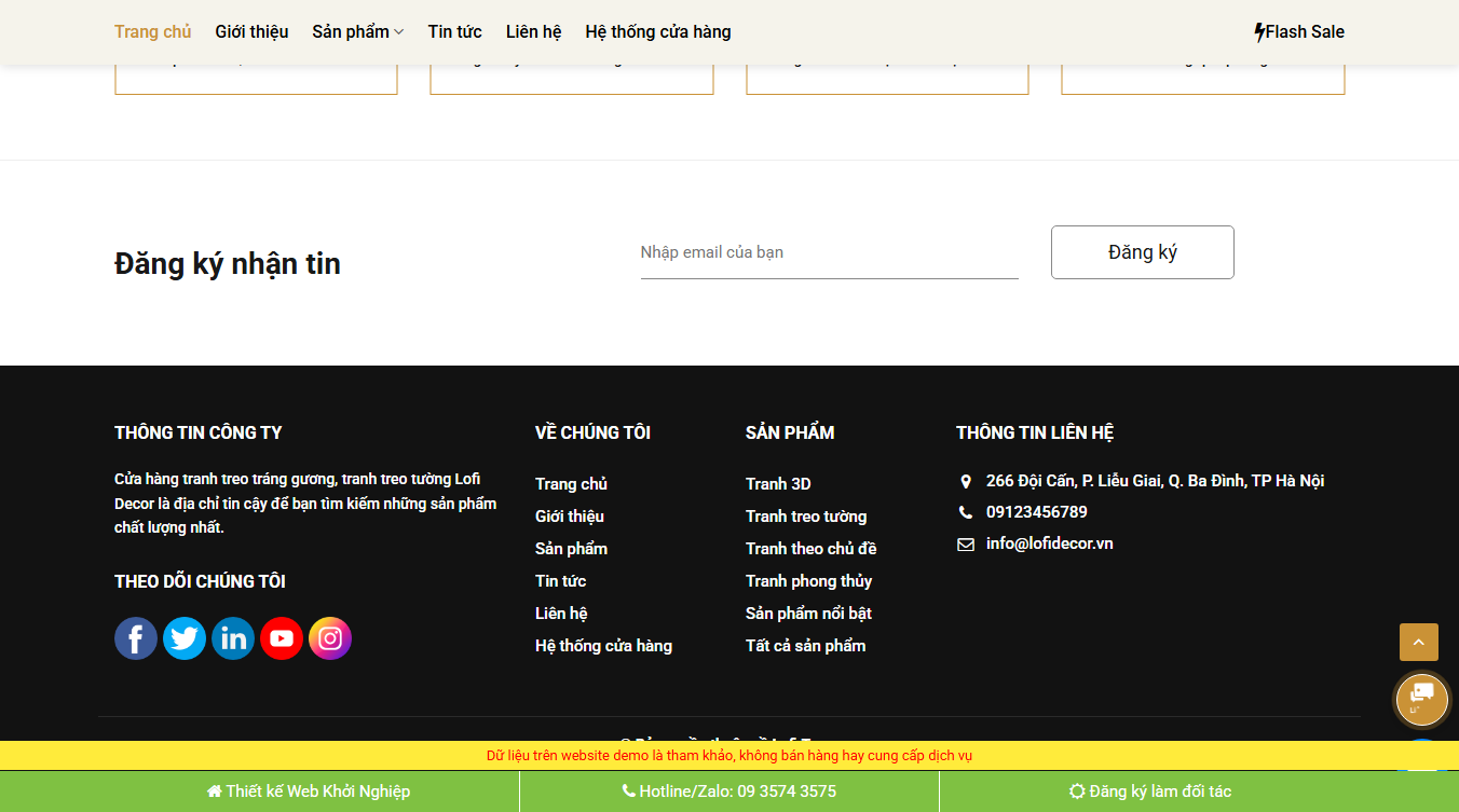 Theme WordPress bán tranh decor 02 - tính năng và công cụ