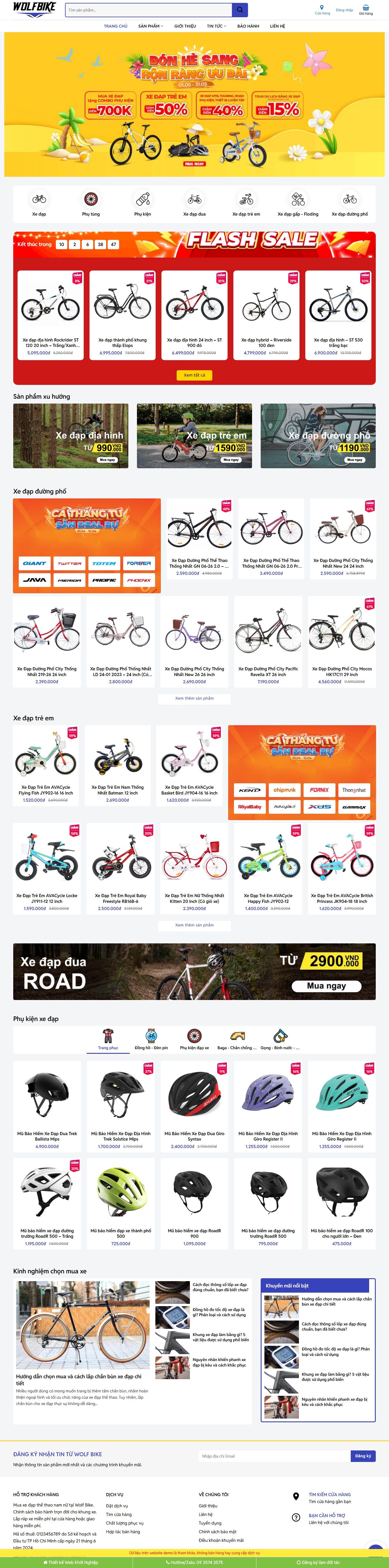 Theme wordpress bán xe đạp 03