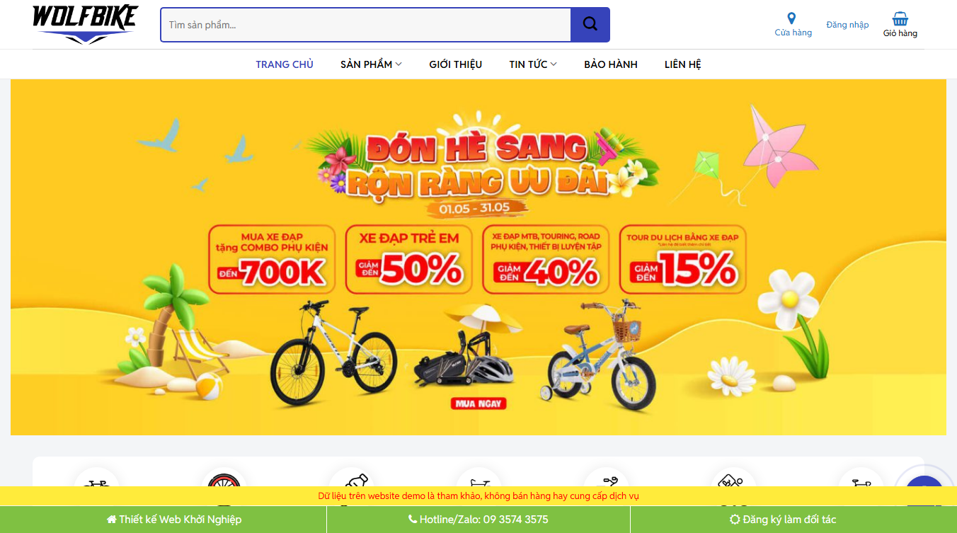 Theme wordpress bán xe đạp 03 - Giao diện cửa hàng xe đạp chuyên nghiệp