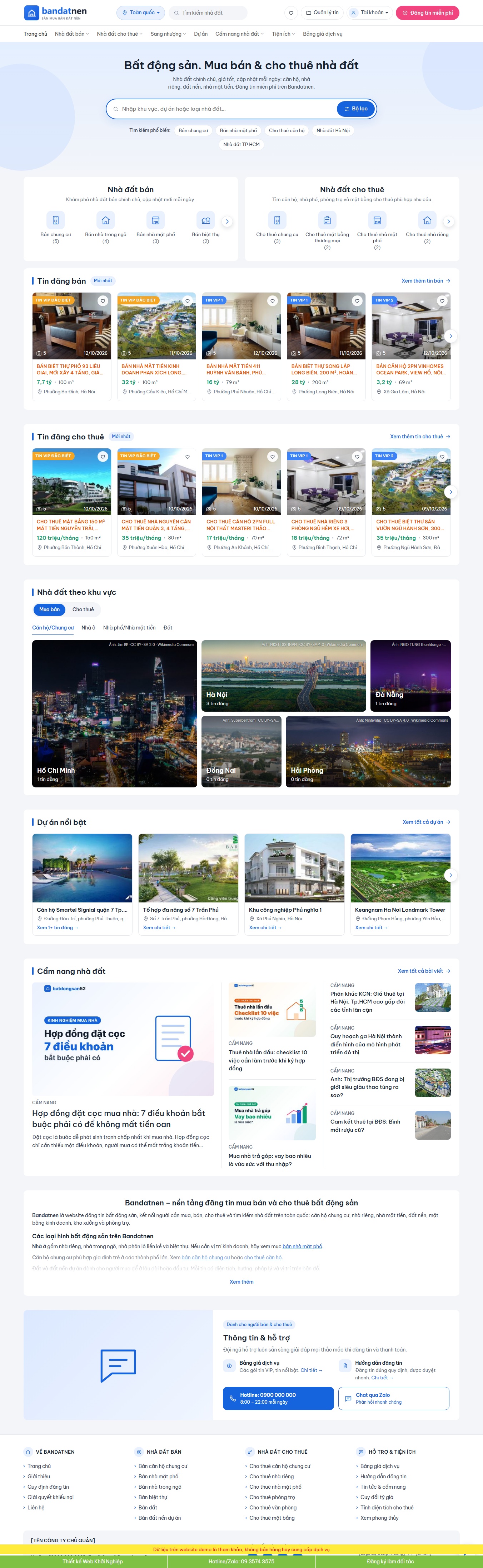 Theme wordpress Bất động sản 75 có đăng tin