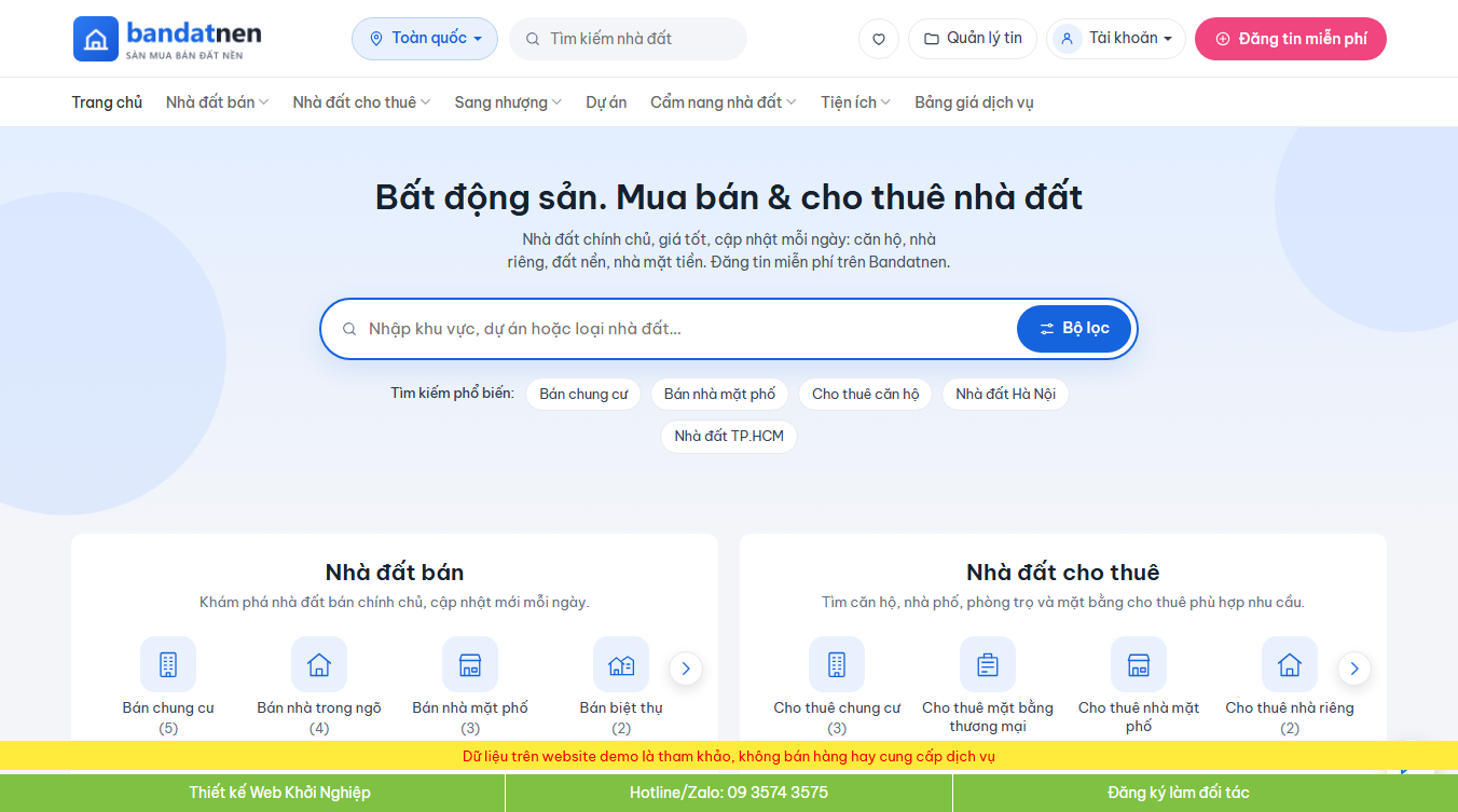 Theme WordPress Bất Động Sản 75 có đăng tin - Giao diện chuyên nghiệp