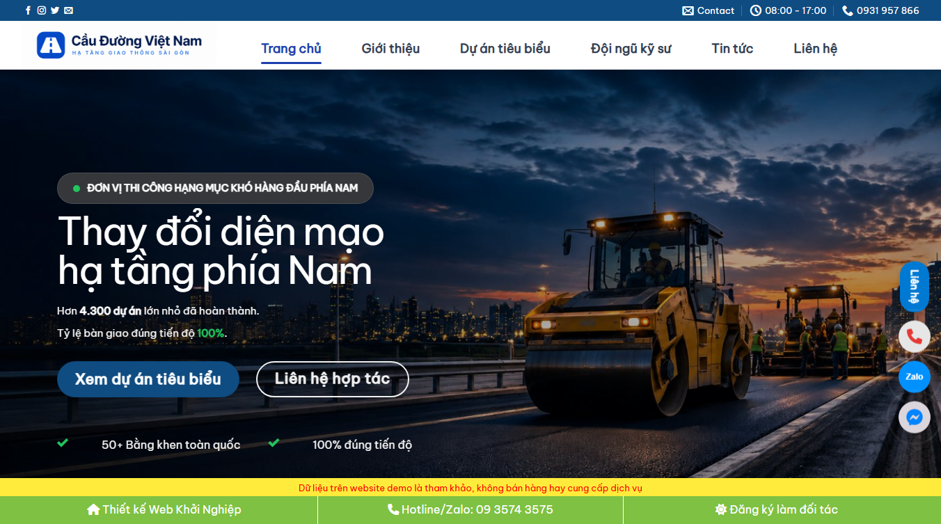 Theme WordPress công ty xây dựng cầu đường