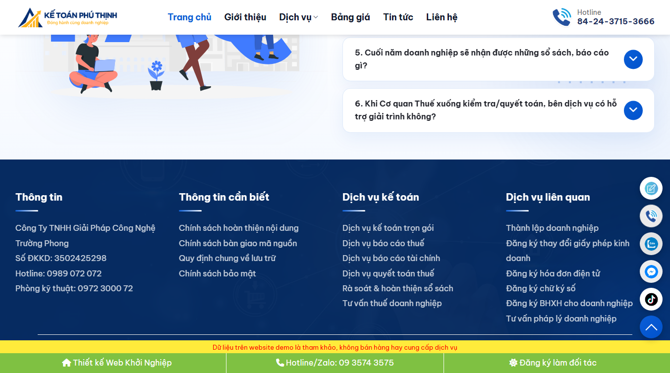 Các tính năng theme wordpress dịch vụ kế toán 2026