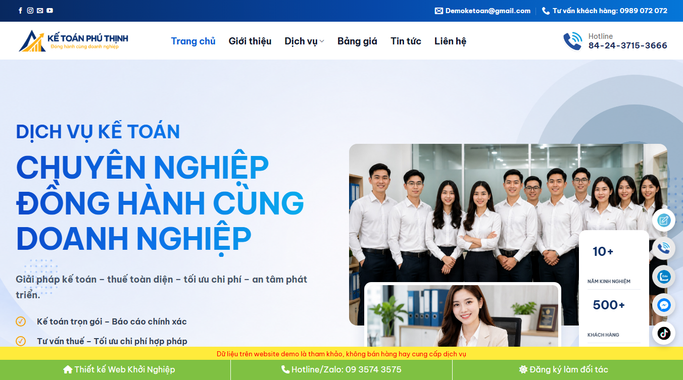 Theme wordpress dịch vụ kế toán mẫu mới 2026