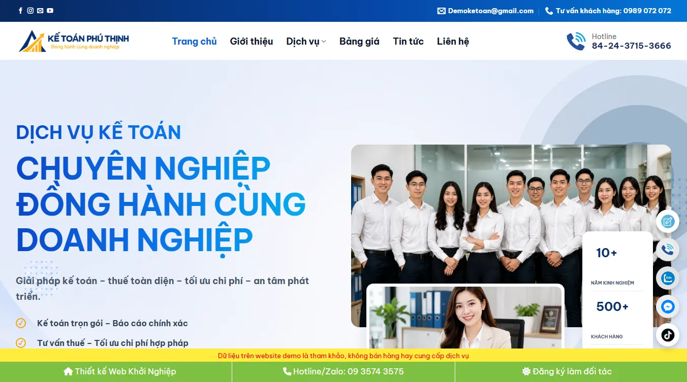 Theme wordpress dịch vụ kế toán mẫu mới 2026