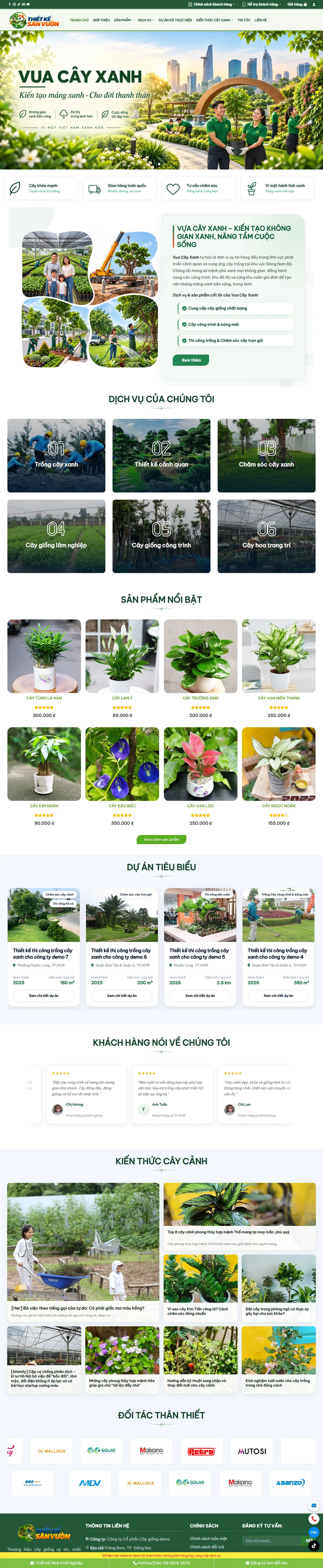 Theme wordpress dịch vụ thiết kế sân vườn