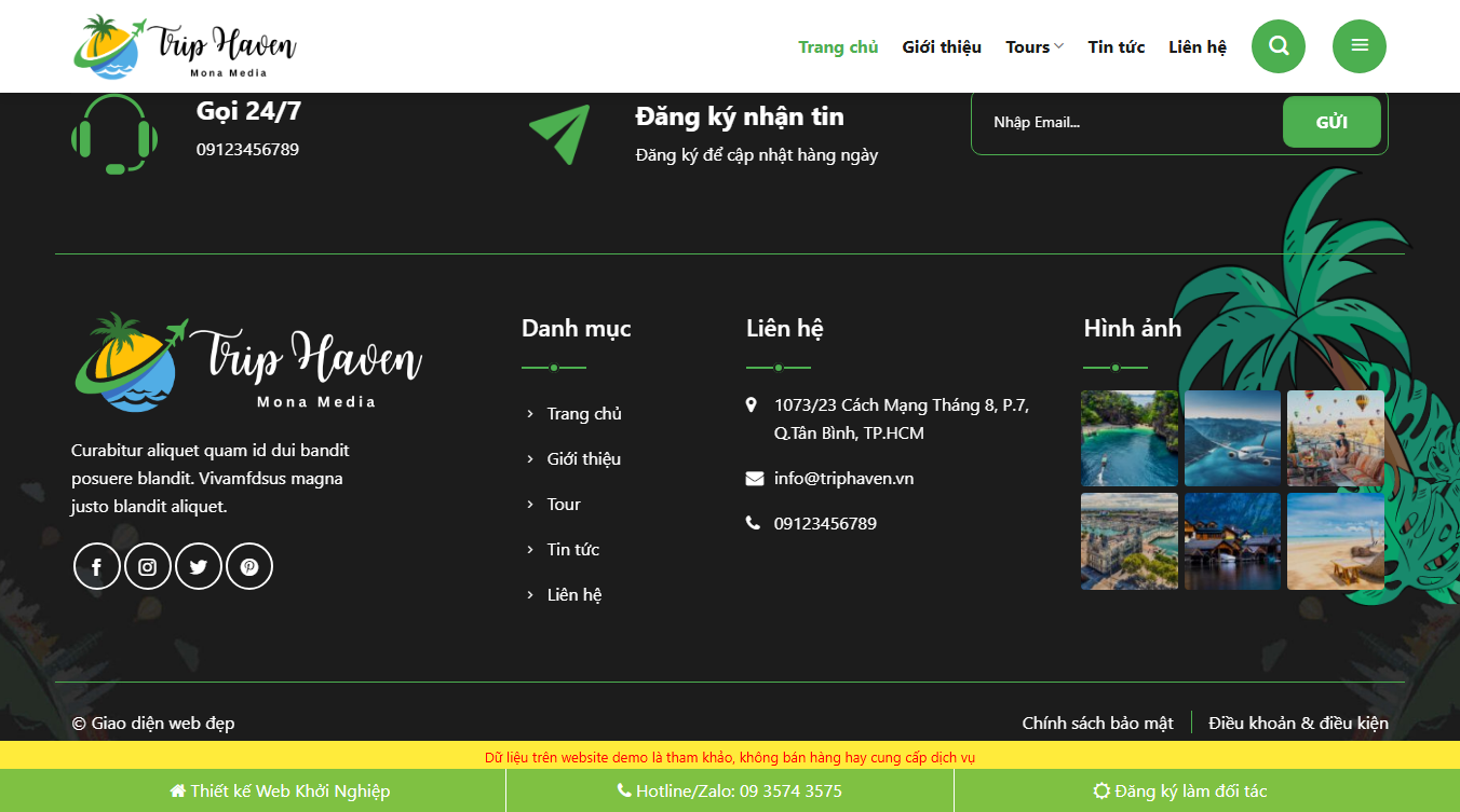 Theme WordPress du lịch 35 - Tính năng chức năng