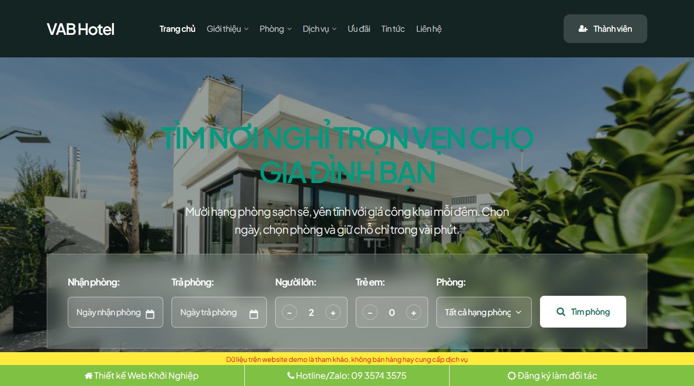 Theme WordPress giới thiệu khách sạn 09 - Giao diện đầu trang