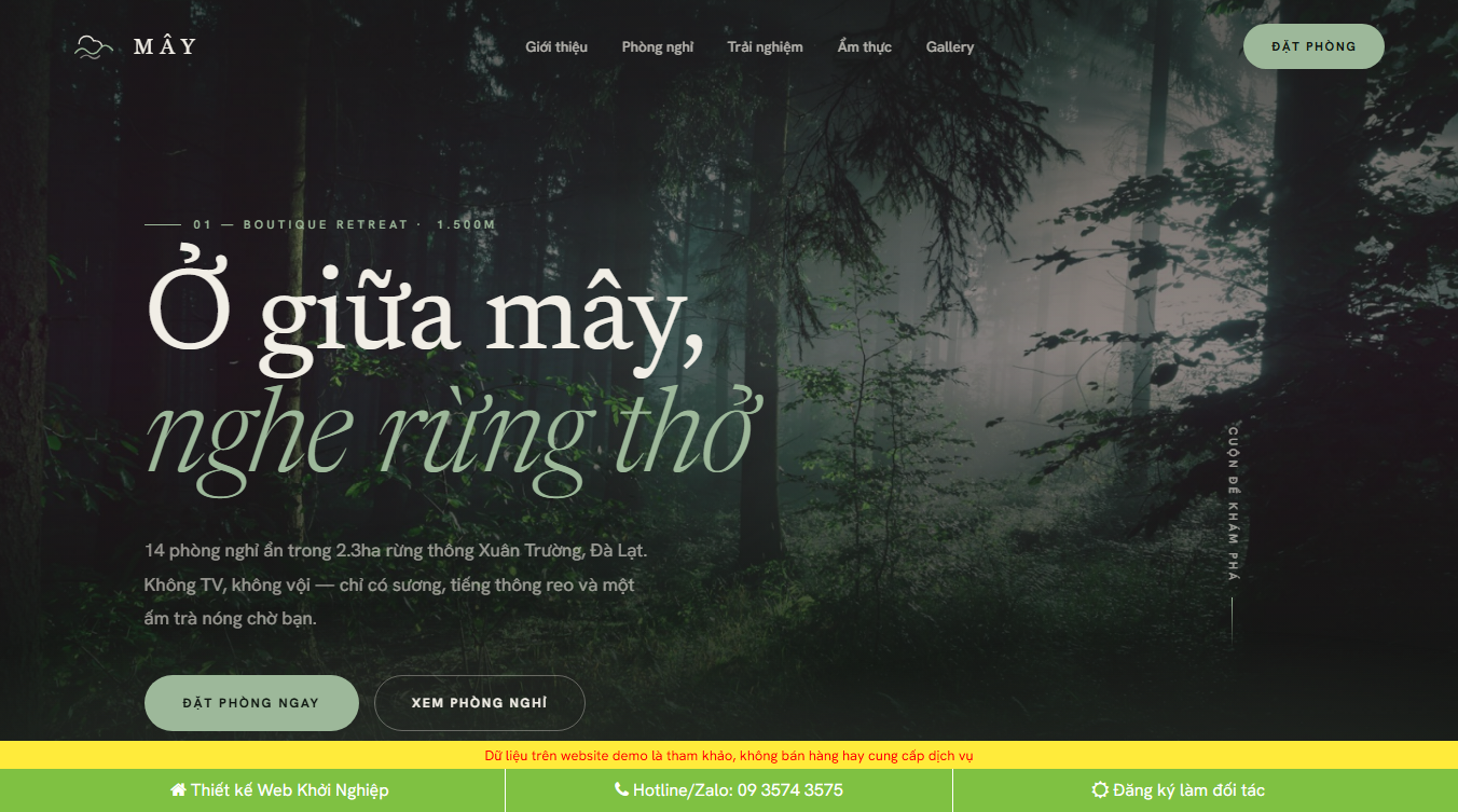 Theme WordPress Homestay Khách Sạn 02 - Giao diện đẹp mắt