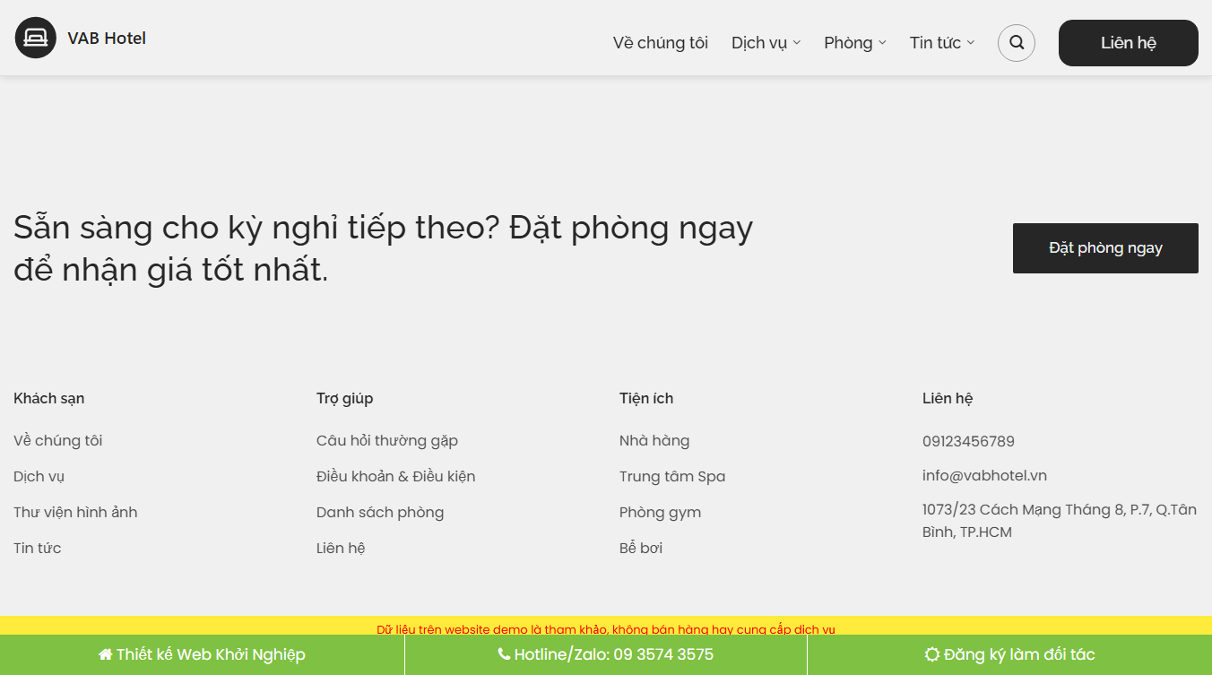 Theme WordPress khách sạn 07 chi tiết chức năng quản lý
