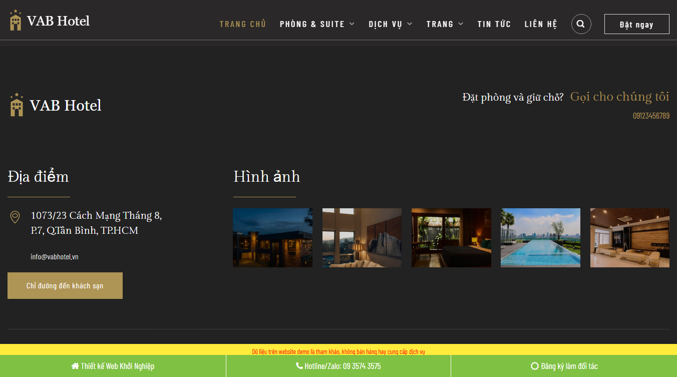 Theme WordPress Khách Sạn 08 - Giao diện nội trang chi tiết phòng
