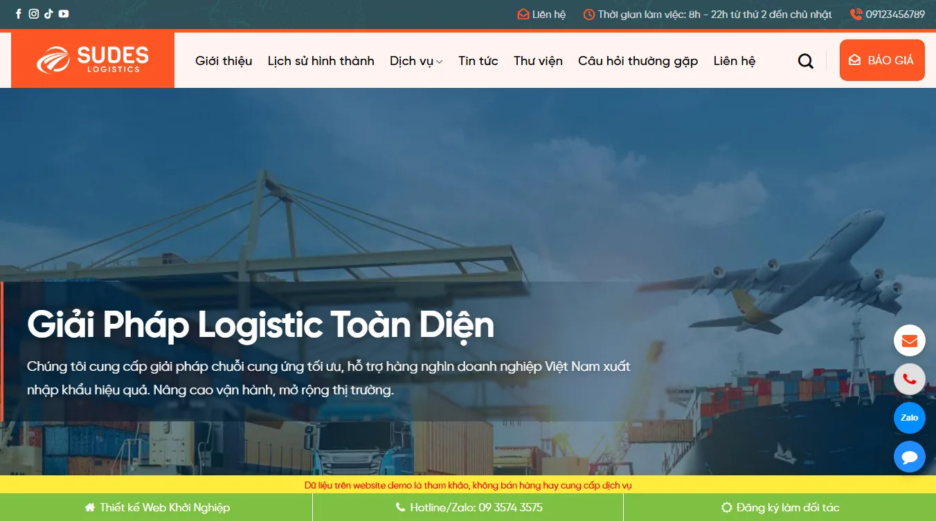 Theme WordPress Logistic Vận Chuyển Đẹp