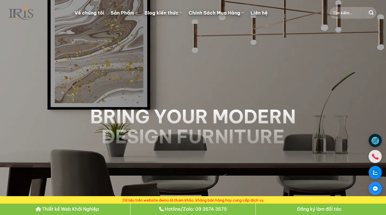 Theme WordPress nội thất 045 - Giao diện hiện đại