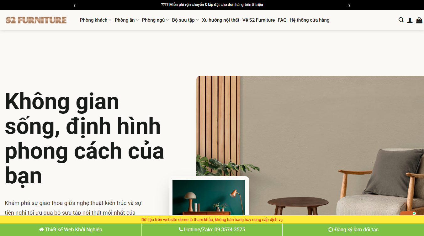Theme WordPress Nội Thất 48 - Giao diện đẹp mắt