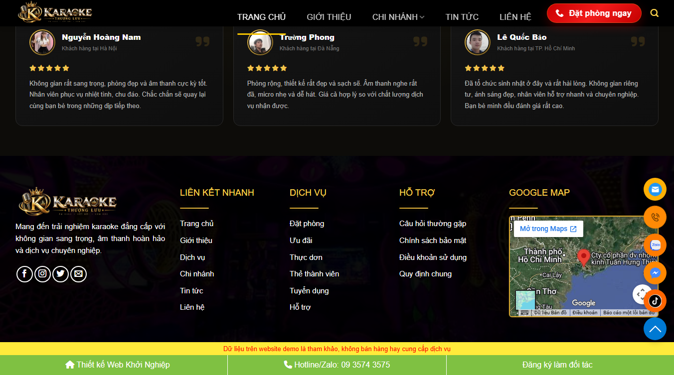 Giao diện theme WordPress quán karaoke hát cho nhau nghe