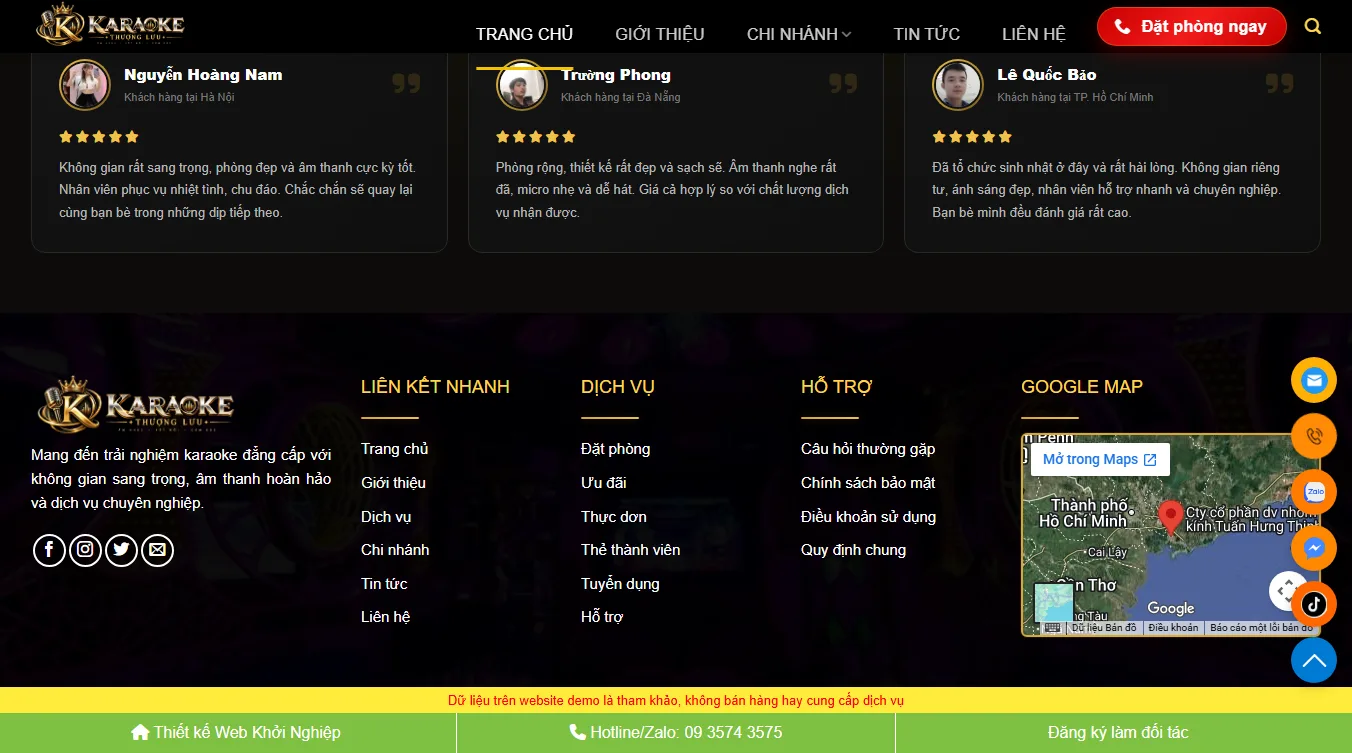 Giao diện theme WordPress quán karaoke hát cho nhau nghe