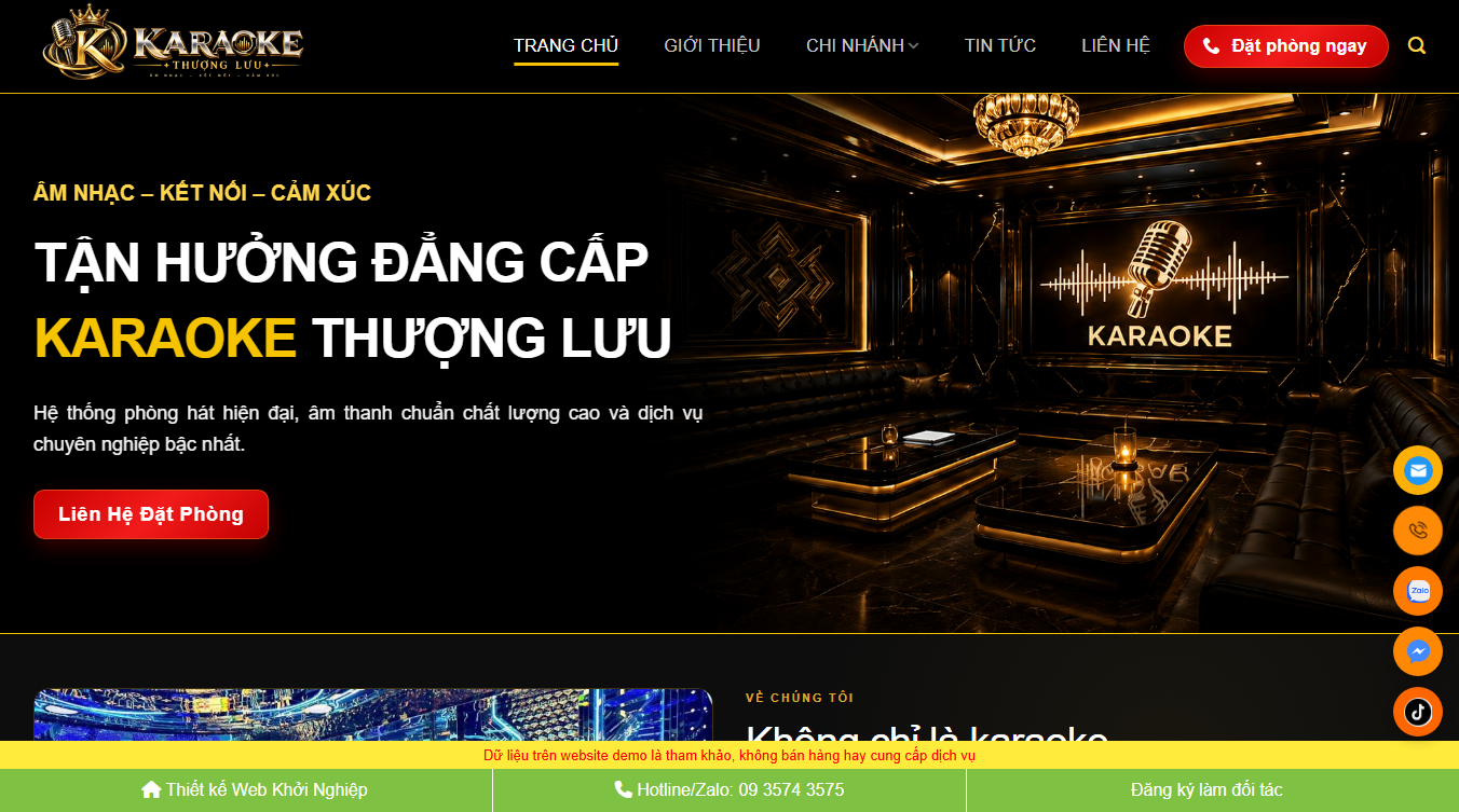 Theme WordPress quán karaoke hát cho nhau nghe