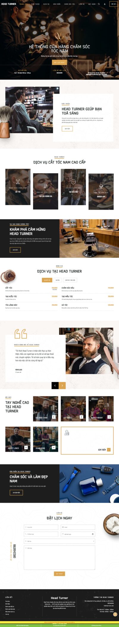 Theme wordpress shop cắt tóc nam