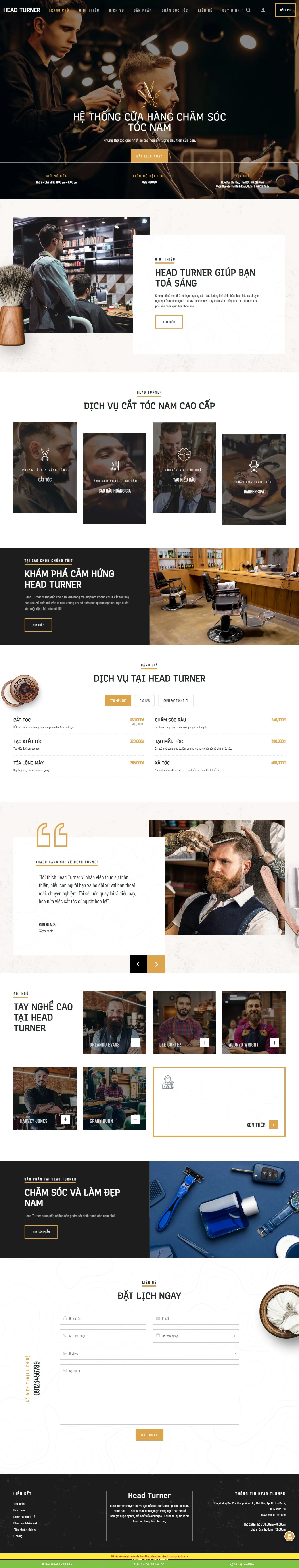 Theme wordpress shop cắt tóc nam