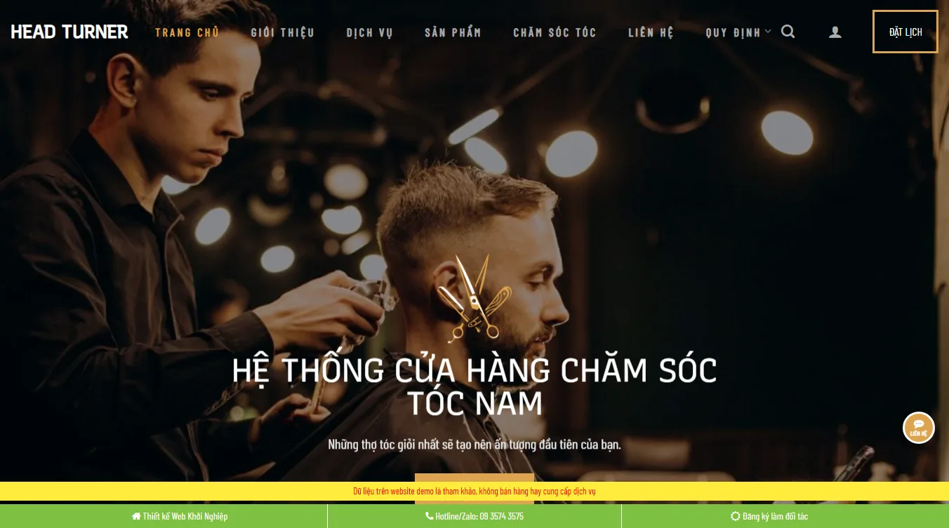 Theme wordpress shop cắt tóc nam hiện đại