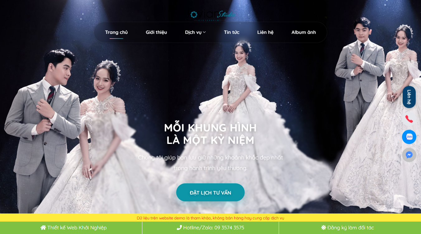 Theme wordpress studio chụp ảnh cưới 06 - Giao diện web studio chụp ảnh