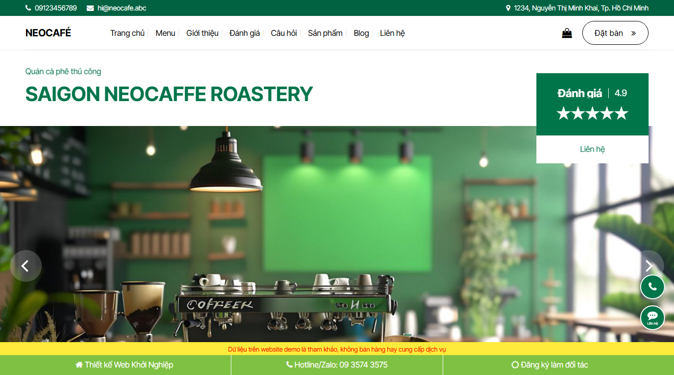 Theme wordpress tiệm cà phê 05 - Giao diện đẹp và chuyên nghiệp