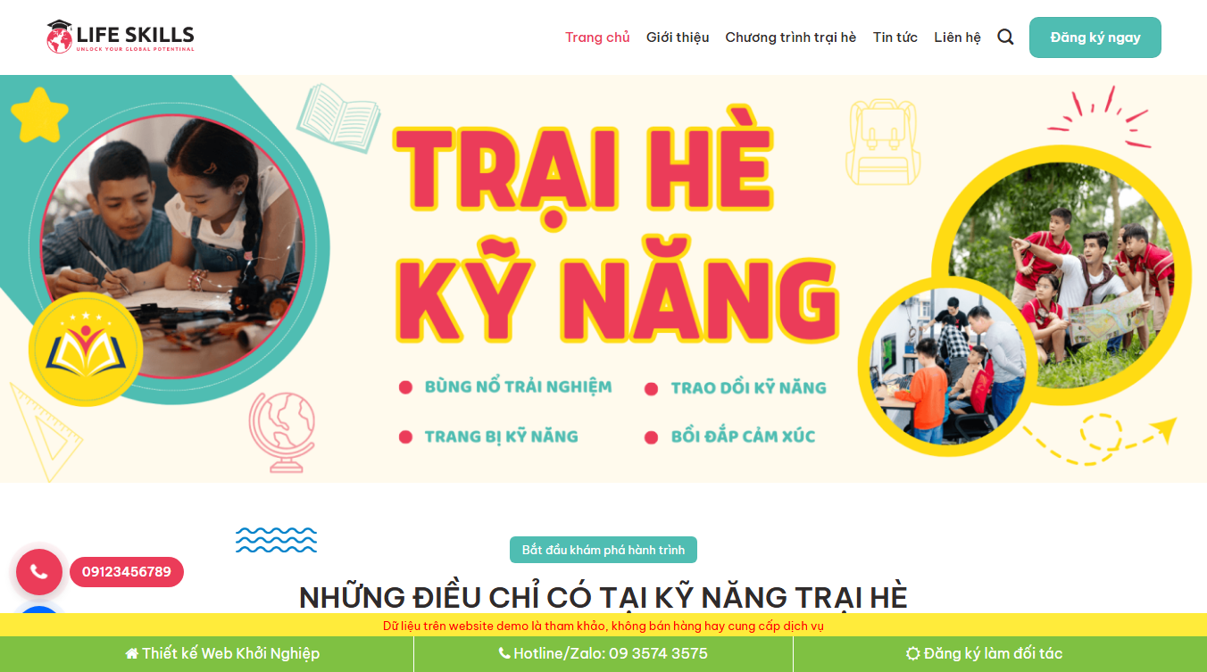 Theme WordPress trại hè trung tâm anh ngữ hiện đại
