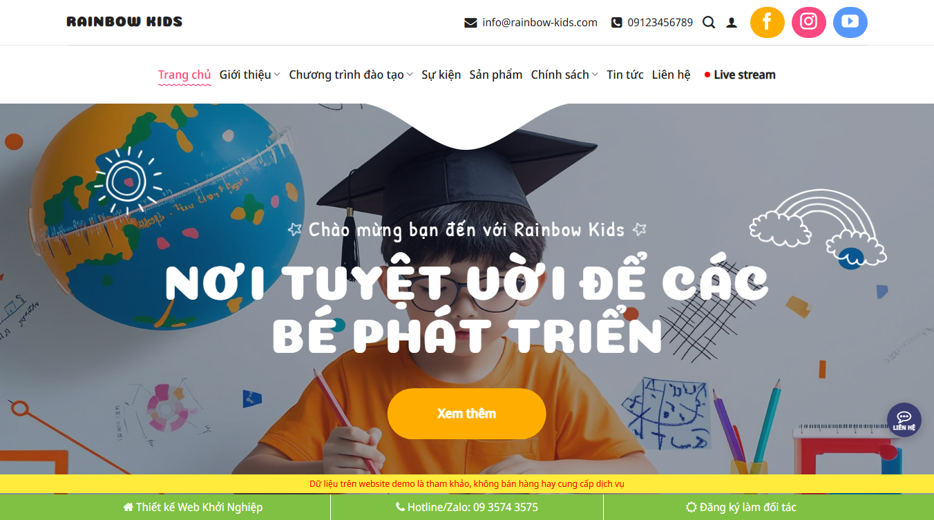 Theme WordPress trung tâm anh ngữ tiếng anh 03 - Giao diện chuyên nghiệp