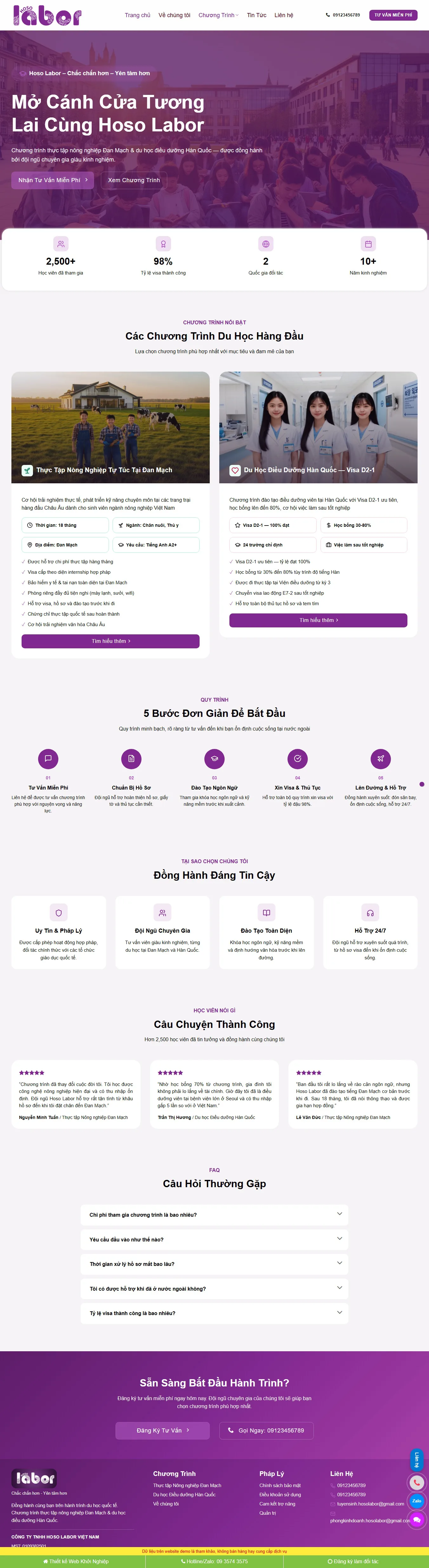 Theme wordpress trung tâm du học mẫu mới 2026