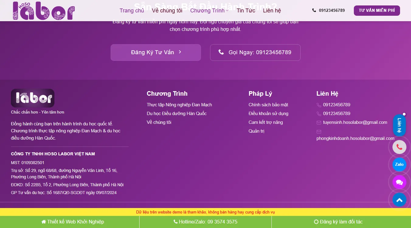Tính năng theme WordPress du học 2026