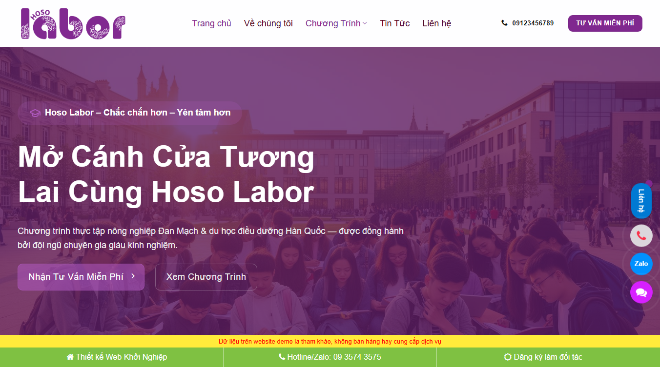 Theme WordPress trung tâm du học mẫu mới 2026
