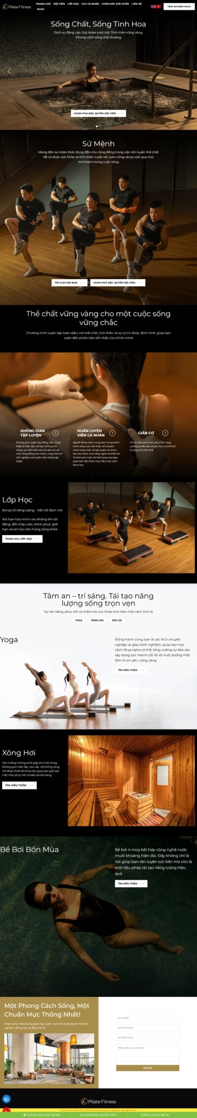 Theme wordpress trung tâm Yoga, pilates