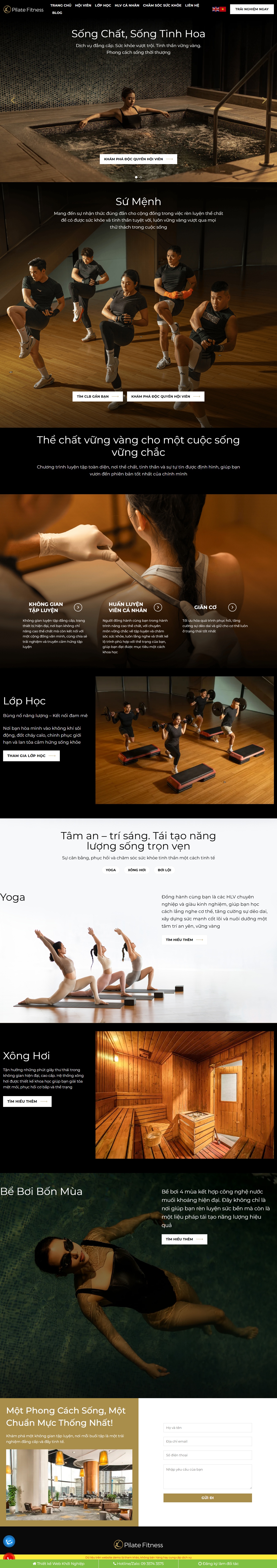 Theme wordpress trung tâm Yoga, pilates
