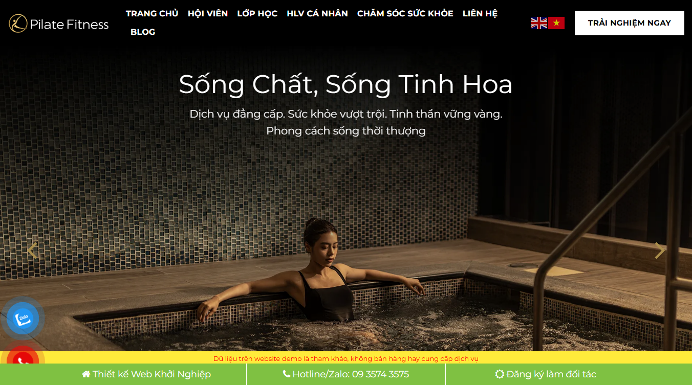 Theme WordPress trung tâm Yoga Pilates - Giao diện chuyên nghiệp